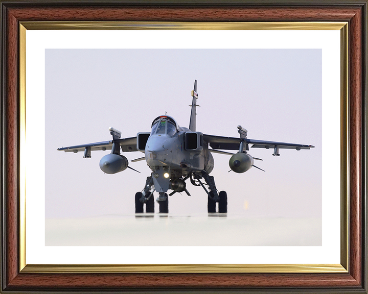 RAF Jaguar Taking off in Oman 2005 Photo Print - Royal Air Force Aircraft Posters, Prints, & Visual Artwork Hampshire Prints 10 x 8 Classic Frame Yes