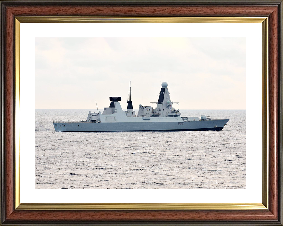 HMS Dauntless (D33) Royal Navy Type 45 Destroyer High Starboard Beam Photo Print Wall Art Decor Posters, Prints, & Visual Artwork Hampshire Prints 10 x 8 Classic Frame Yes