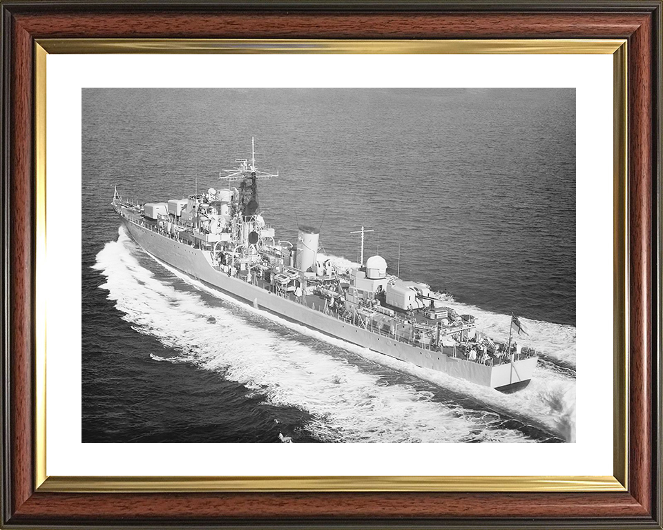 HMS Diana (D126) Royal Navy Daring Class Destroyer High Port Quarter View Photo Print Wall Art Decor Posters, Prints, & Visual Artwork Hampshire Prints 10 x 8 Classic Frame Yes