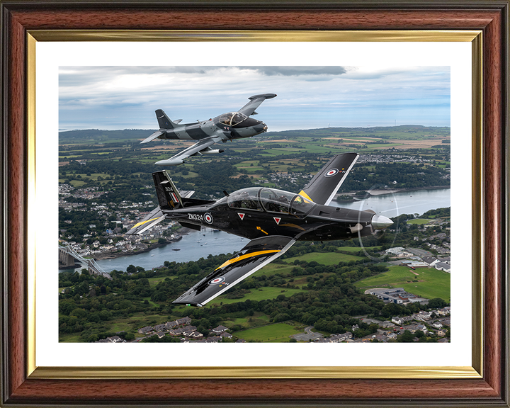 RAF T-6 Texan and a Strikemaster jet Photo Print - Royal Air Force Aircraft Hampshire Prints 10 x 8 Classic Frame Yes
