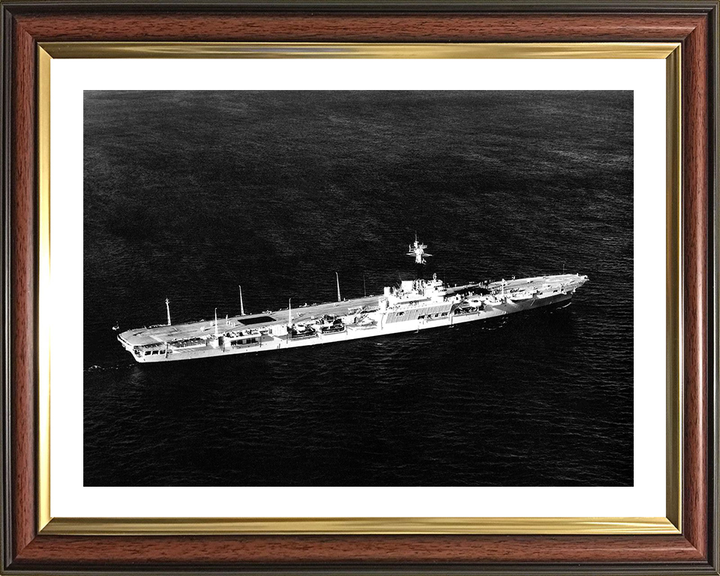 HMS Warrior (R31) Photo Print - At Sea 1957 - Royal Navy Colossus Class Aircraft Carrier Hampshire Prints 10 x 8 Classic Frame Yes
