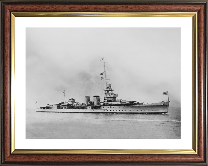 HMS Calcutta (D82) Royal Navy C Class Light Cruiser Starboard View Photo Print Wall Art Decor Posters, Prints, & Visual Artwork Hampshire Prints 10 x 8 Classic Frame Yes