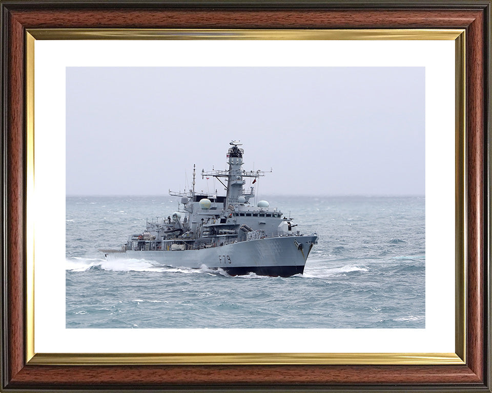 HMS Portland (F79) Photo Print - At Sea - Royal Navy Type 23 Frigate Hampshire Prints 10 x 8 Classic Frame Yes