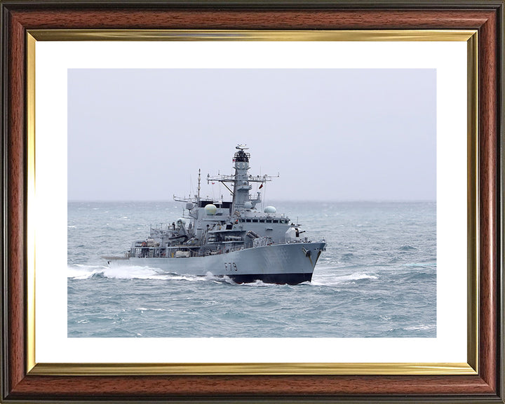 HMS Portland (F79) Photo Print - At Sea - Royal Navy Type 23 Frigate Hampshire Prints 10 x 8 Classic Frame Yes