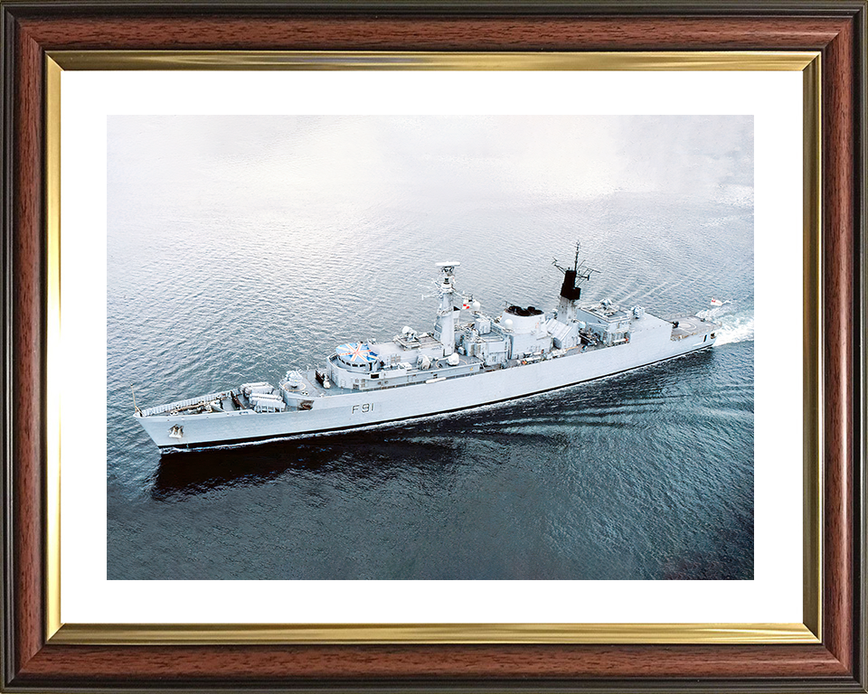 HMS Brazen (F91) Royal Navy Type 22 Frigate High Port Side View Photo Print Wall Art Decor Posters, Prints, & Visual Artwork Hampshire Prints 10 x 8 Classic Frame Yes