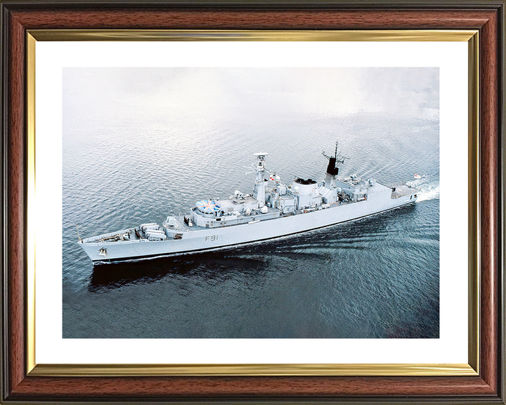 HMS Brazen (F91) Royal Navy Type 22 Frigate High Port Side View Photo Print Wall Art Decor Posters, Prints, & Visual Artwork Hampshire Prints 10 x 8 Classic Frame Yes