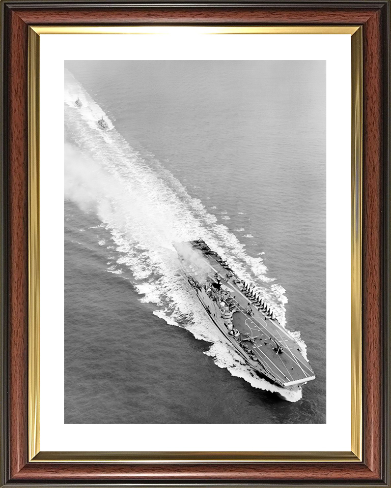 HMS Eagle (R05) Royal Navy Audacious Class Aircraft Carrier From Above Photo Print Wall Art Decor Posters, Prints, & Visual Artwork Hampshire Prints 10 x 8 Classic Frame Yes