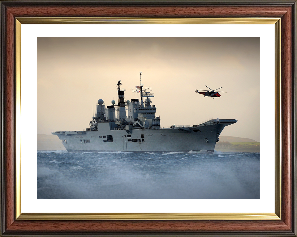 HMS Ark Royal (R07) Photo Print - Off Scotland 2010 - Royal Navy Invincible Class Aircraft Carrier Hampshire Prints 10 x 8 Classic Frame Yes