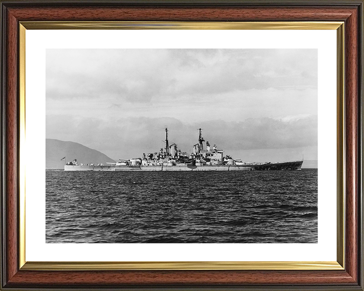 HMS Vanguard (23) Photo Print - South Africa 1947 - Royal Navy Fast Battleship Hampshire Prints 10 x 8 Classic Frame Yes
