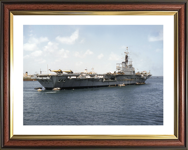 HMS Centaur (R06) Royal Navy Centaur Class Carrier At Anchor Photo Print Wall Art Decor Posters, Prints, & Visual Artwork Hampshire Prints 10 x 8 Classic Frame Yes