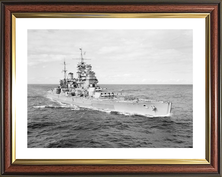 HMS Duke of York (17) Royal Navy King George V Class Battleship Underway Photo Print Wall Art Decor Posters, Prints, & Visual Artwork Hampshire Prints 10 x 8 Classic Frame Yes