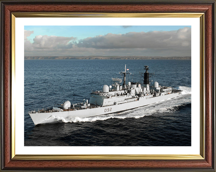 HMS Liverpool (D92) Photo Print - At Speed - Royal Navy Type 42 Destroyer Hampshire Prints 10 x 8 Classic Frame Yes