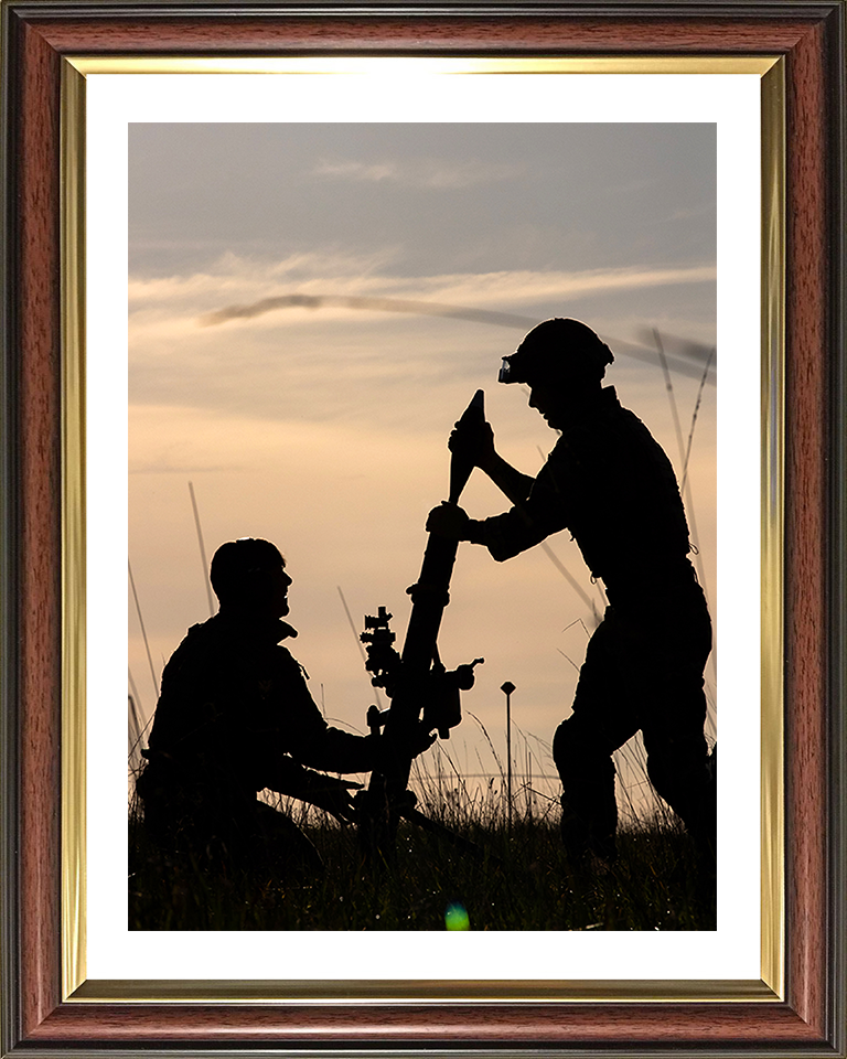 Royal Marine Commando Mortar Team Silhouette Photo Print - 45 Commando Hampshire Prints 10 x 8 Classic Frame Yes