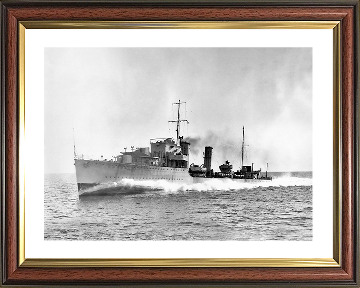 HMS Diamond (H22) Royal Navy D Class Destroyer Port Bow View Photo Print Wall Art Decor Posters, Prints, & Visual Artwork Hampshire Prints 10 x 8 Classic Frame Yes