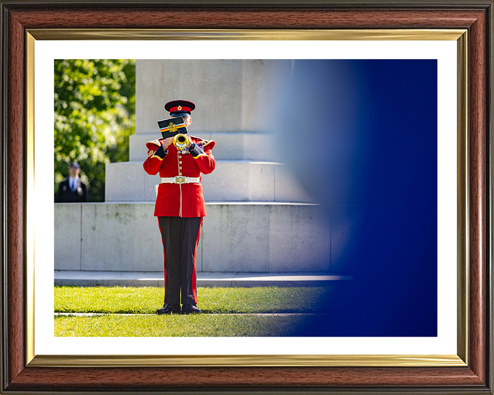 Bugler plays The Last Post Photo Print - British Army Hampshire Prints 10 x 8 Classic Frame Yes
