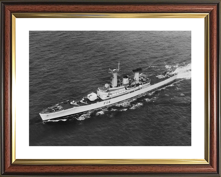 HMS Ajax (F114) Photo Print - Underway - Royal Navy Leander Class Frigate Posters, Prints, & Visual Artwork Hampshire Prints 10 x 8 Classic Frame Yes
