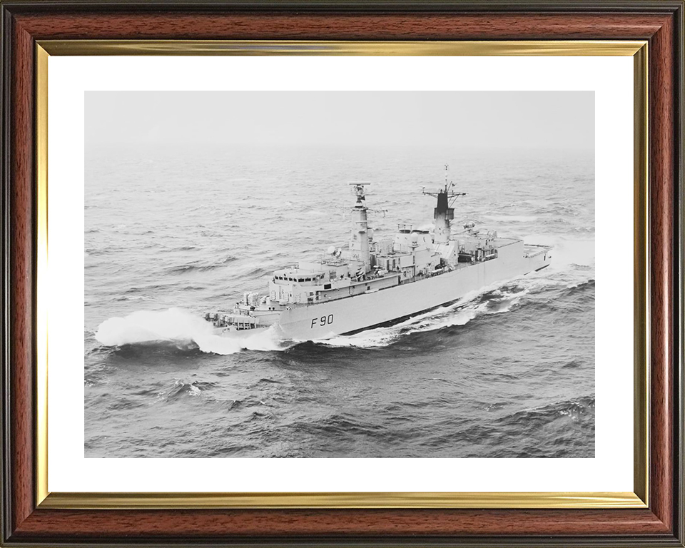 HMS Brilliant (F90) Royal Navy Type 22 Frigate Breaking Waves Photo Print Wall Art Decor Posters, Prints, & Visual Artwork Hampshire Prints 10 x 8 Classic Frame Yes