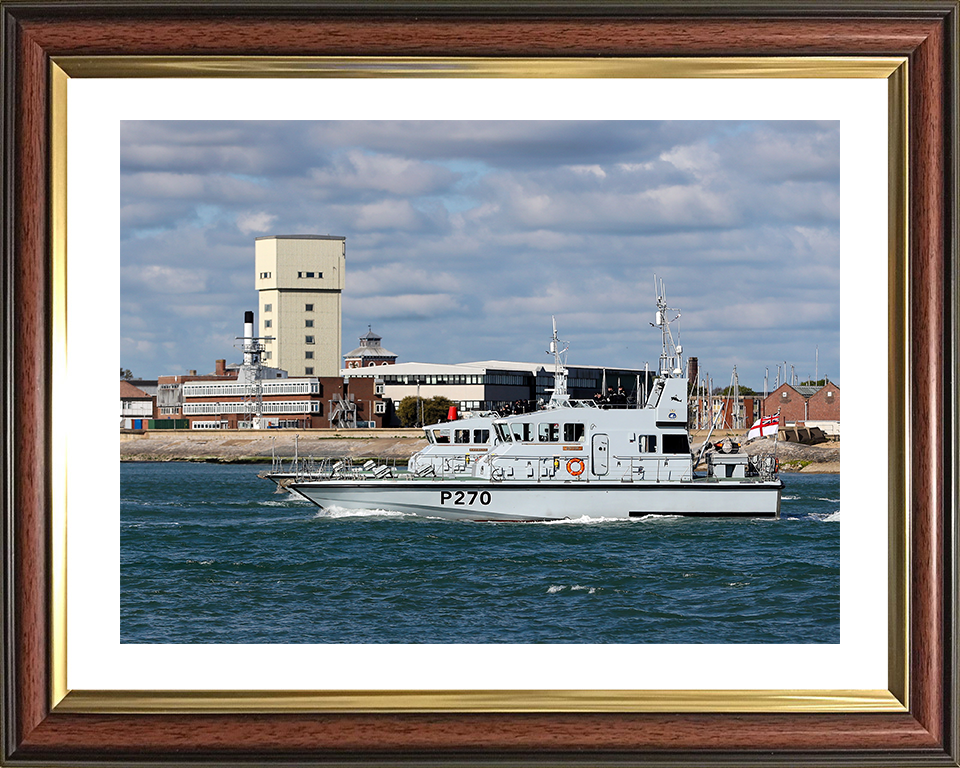 HMS Biter (P270) Photo Print - Leaving Portsmouth 2017 - Royal Navy Archer Class P2000 Patrol Vessel Posters, Prints, & Visual Artwork Hampshire Prints 10 x 8 Classic Frame Yes