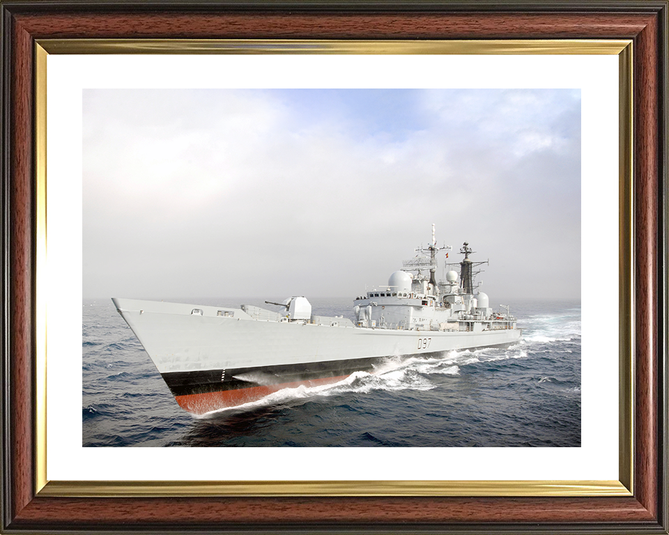 HMS Edinburgh (D97) Royal Navy Type 42 Destroyer At Speed Photo Print Wall Art Decor Posters, Prints, & Visual Artwork Hampshire Prints 10 x 8 Classic Frame Yes