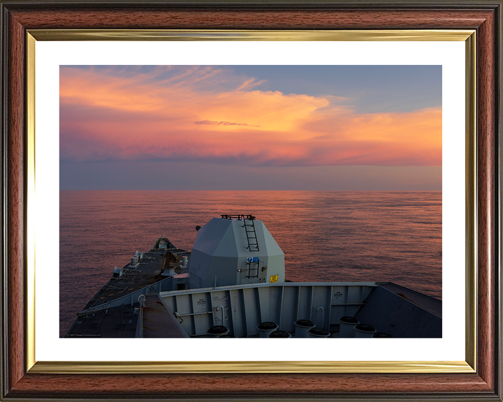 HMS Richmond (F239) Photo Print - At sunset 2025 - Royal Navy Type 23 Frigate Hampshire Prints 10 x 8 Classic Frame Yes