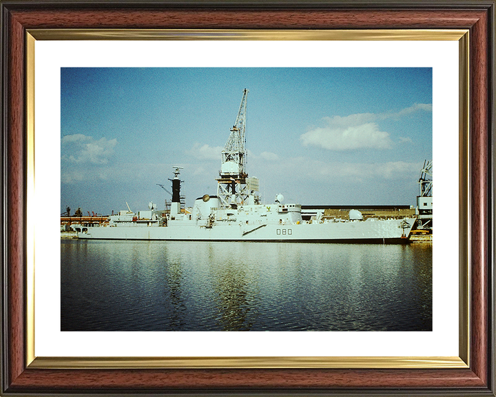 HMS Sheffield (D80) Photo Print - Portsmouth 1980 - Royal Navy Type 42 Destroyer Posters, Prints, & Visual Artwork Hampshire Prints 10 x 8 Classic Frame Yes
