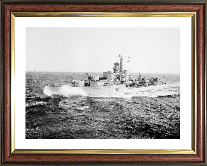 HMS Corunna (D97) Royal Navy Battle Class Destroyer Port Side View Photo Print Wall Art Decor Posters, Prints, & Visual Artwork Hampshire Prints 10 x 8 Classic Frame Yes