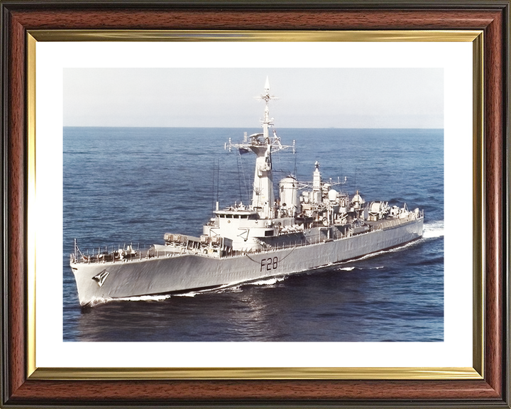 HMS Cleopatra (F28) Royal Navy Leander Class Frigate High Port Bow View Photo Print Wall Art Decor Posters, Prints, & Visual Artwork Hampshire Prints 10 x 8 Classic Frame Yes