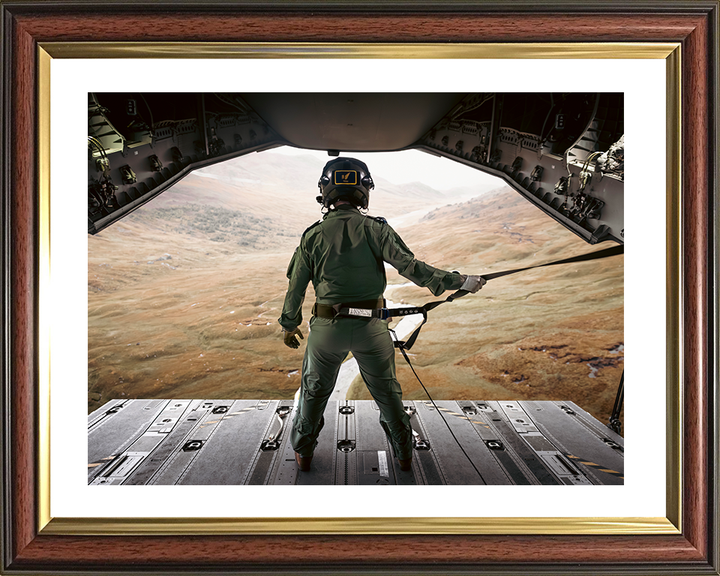 RAF Load Master Ramp Riding 2025 Photo Print - Royal Air Force Posters, Prints, & Visual Artwork Hampshire Prints 10 x 8 Classic Frame Yes