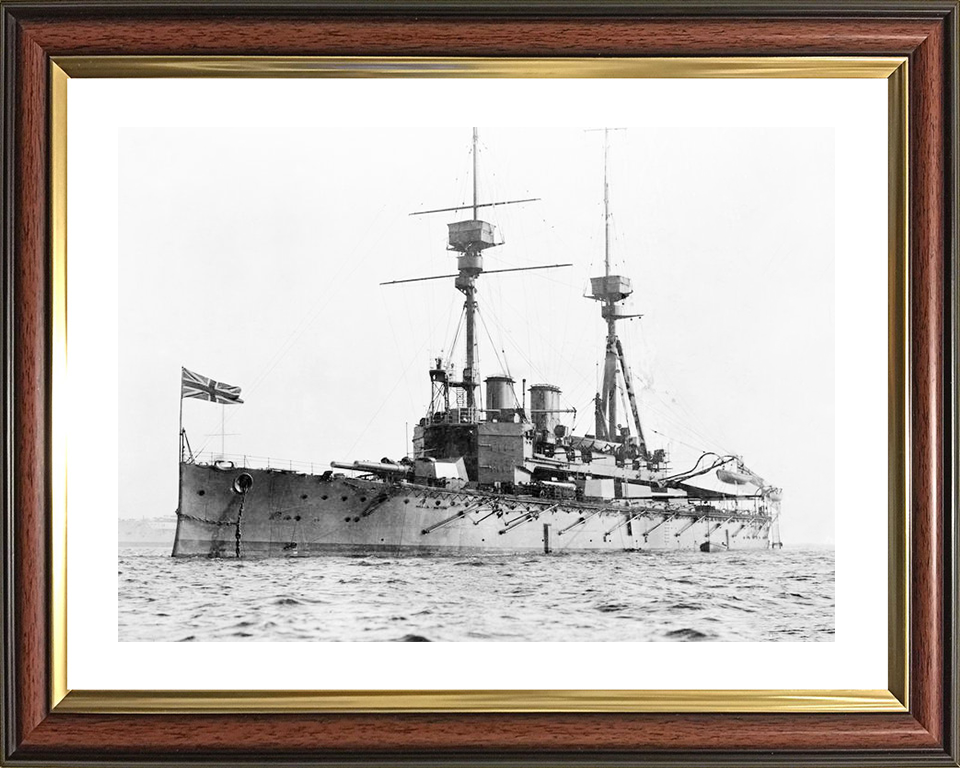 HMS Agamemnon (1906) Royal Navy Lord Nelson Class Battleship Photo Print Port Bow View Warship Wall Art Posters, Prints, & Visual Artwork Hampshire Prints 10 x 8 Classic Frame Yes