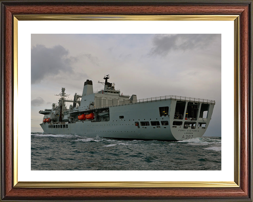 RFA Fort Victoria (A387) Photo Print - Port Quarter View - Royal Fleet Auxiliary Fort Class Tanker Hampshire Prints 10 x 8 Classic Frame Yes