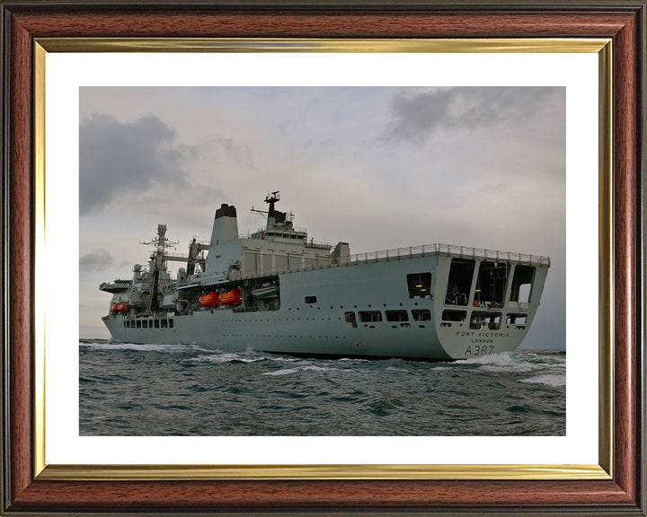 RFA Fort Victoria (A387) Photo Print - Port Quarter View - Royal Fleet Auxiliary Fort Class Tanker Hampshire Prints 10 x 8 Classic Frame Yes
