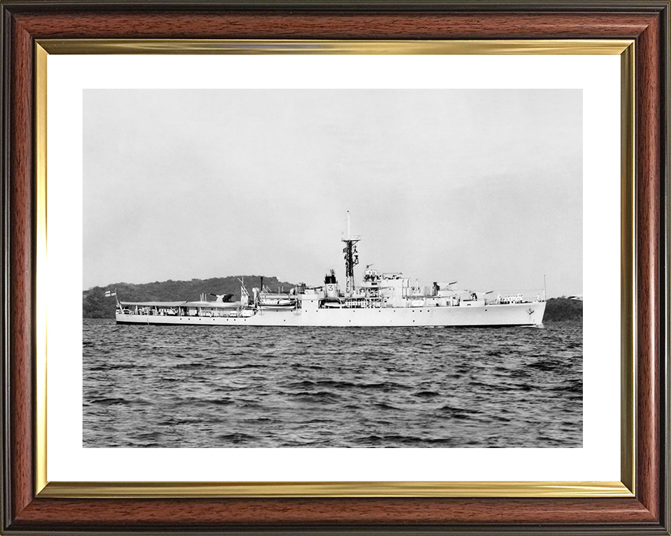 HMS Crane (U23) Royal Navy Black Swan Class Sloop Starboard Beam View Photo Print Wall Art Decor Posters, Prints, & Visual Artwork Hampshire Prints 10 x 8 Classic Frame Yes