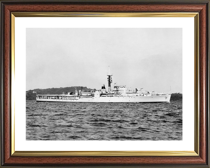 HMS Crane (U23) Royal Navy Black Swan Class Sloop Starboard Beam View Photo Print Wall Art Decor Posters, Prints, & Visual Artwork Hampshire Prints 10 x 8 Classic Frame Yes