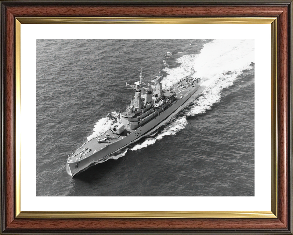 HMS Argonaut (F56) Royal Navy Leander Class Frigate From The Air Photo Print Wall Art Decor Posters, Prints, & Visual Artwork Hampshire Prints 10 x 8 Classic Frame Yes