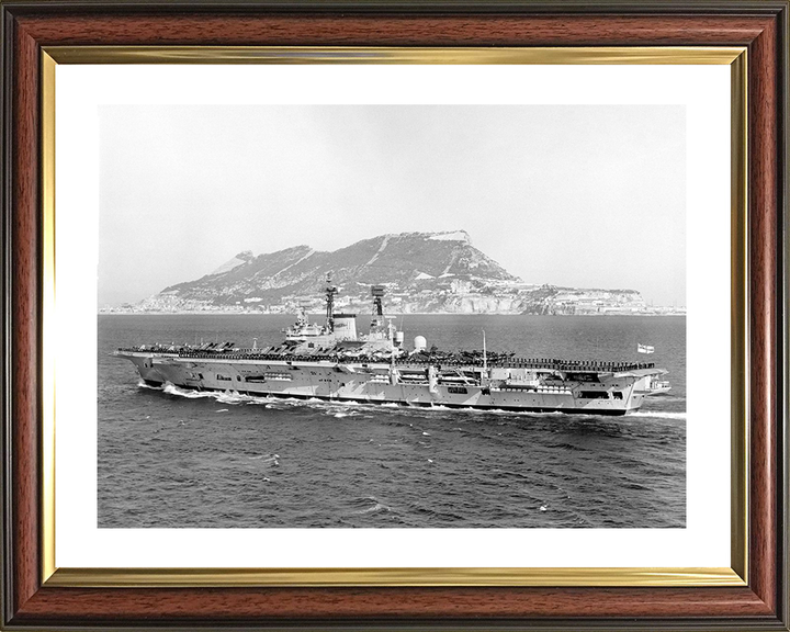 HMS Ark Royal (R09) Royal Navy Audacious Class Aircraft Carrier Off Gibraltar Photo Print Wall Art Decor Posters, Prints, & Visual Artwork Hampshire Prints 10 x 8 Classic Frame Yes