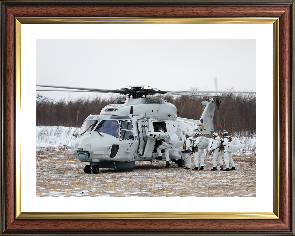 Royal Marines board a Royal Netherlands Marine Corps NH90 Helicopter Photo Print 40 Commando Wall Art Military Posters, Prints, & Visual Artwork Hampshire Prints 10 x 8 Classic Frame Yes
