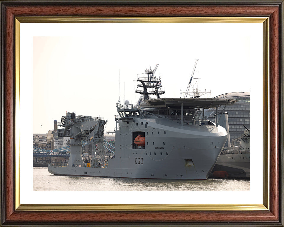 RFA Proteus (K60) Photo Print - London - Royal Fleet Auxiliary Ocean Surveillance Ship Hampshire Prints 10 x 8 Classic Frame Yes