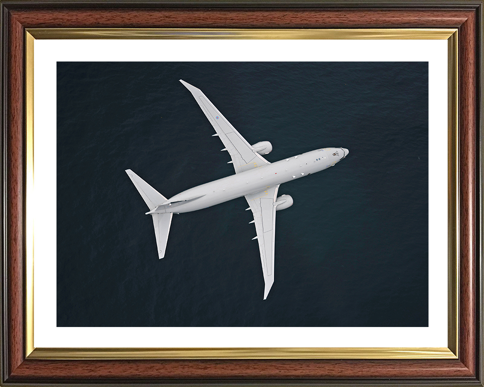 RAF Poseidon in flight from above Photo Print - Royal Air Force Aircraft Hampshire Prints 10 x 8 Classic Frame Yes