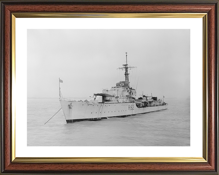 HMS Creole (R82) Royal Navy C Class Destroyer At Anchor Photo Print Wall Art Decor Posters, Prints, & Visual Artwork Hampshire Prints 10 x 8 Classic Frame Yes