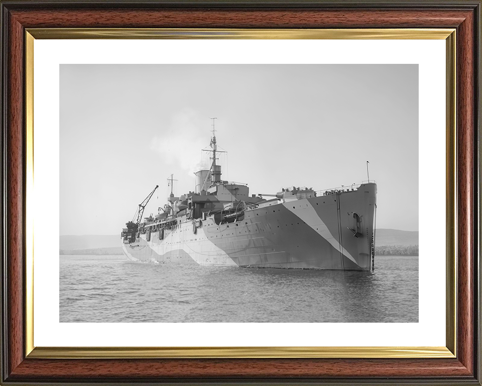HMS Corfu (1943) Royal Navy Merchant Cruiser Starboard Bow View Photo Print Wall Art Decor Posters, Prints, & Visual Artwork Hampshire Prints 10 x 8 Classic Frame Yes