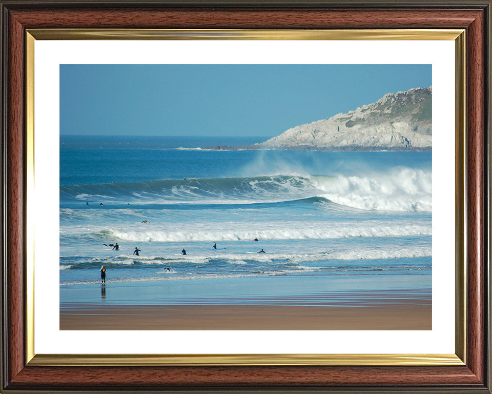Surfers at Woolacombe Beach Devon Photo Print - Canvas - Framed Photo Print - Hampshire Prints