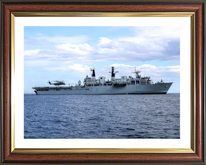 HMS Albion (L14) Photo Print - Starboard Beam 2021 - Royal Navy Albion Class Amphibious Ship Hampshire Prints 10 x 8 Classic Frame Yes
