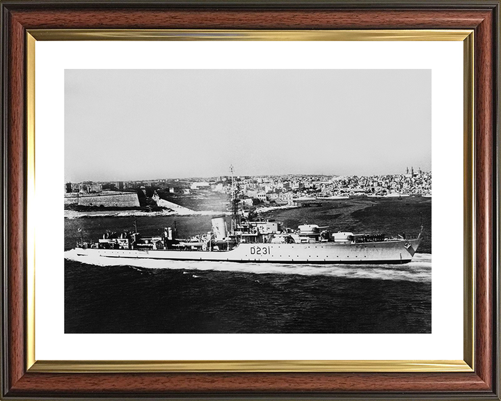 HMS Vigo (D231) Photo Print - Malta 1952 - Royal Navy Battle Class Destroyer Posters, Prints, & Visual Artwork Hampshire Prints 10 x 8 Classic Frame Yes