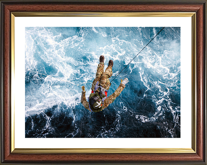 Merlin Helicopter Crewman being Winched Photo Print - Royal Navy Hampshire Prints 10 x 8 Classic Frame Yes