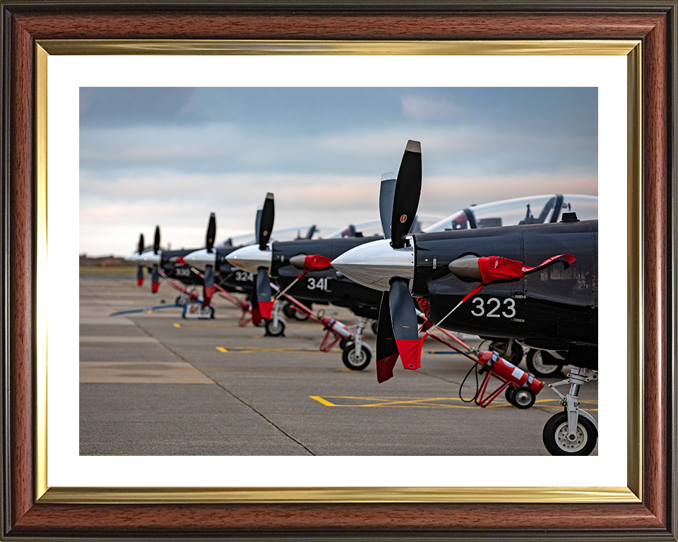 RAF Texan Aircraft lined up Photo Print - Royal Air Force Aircraft Hampshire Prints 10 x 8 Classic Frame Yes