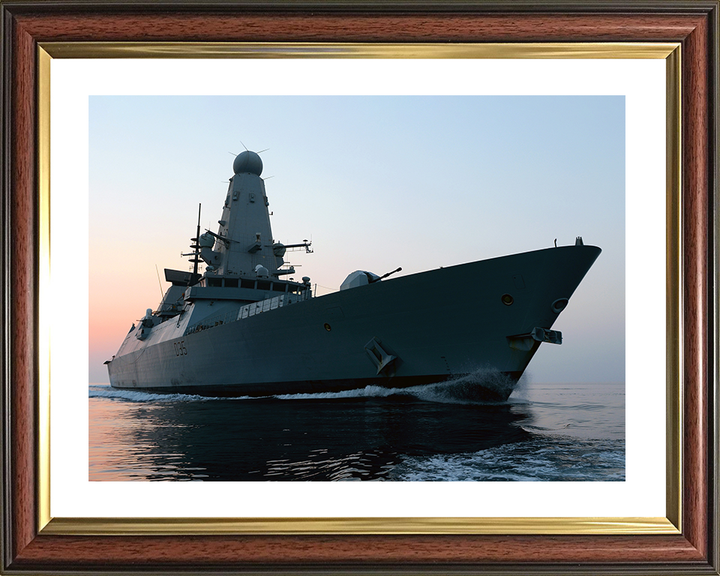 HMS Dragon (D35) Royal Navy Type 45 Destroyer Operation Kipion 2013 Photo Print Wall Art Decor Posters, Prints, & Visual Artwork Hampshire Prints 10 x 8 Classic Frame Yes