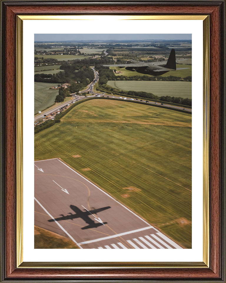 RAF Hercules C-130J Taking off Photo Print - Royal Air Force Aircraft Hampshire Prints 10 x 8 Classic Frame Yes