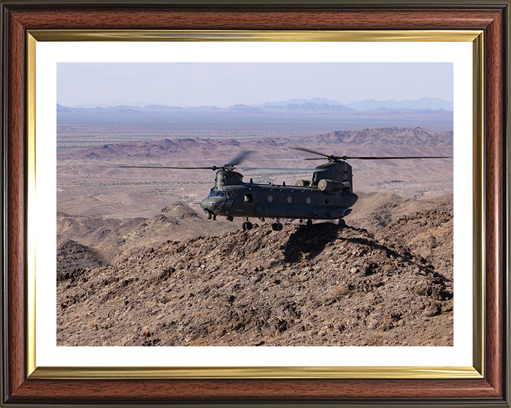 RAF Chinook Helicopter two-wheeled landing Photo Print - Royal Air Force Aircraft Hampshire Prints 10 x 8 Classic Frame Yes