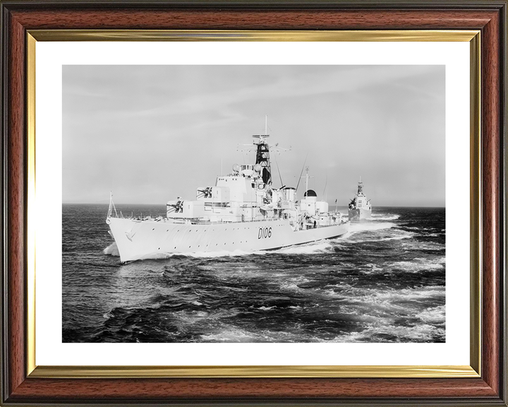 HMS Decoy (D106) Photo Print - At Sea - Royal Navy Daring Class Destroyer Hampshire Prints 10 x 8 Classic Frame Yes