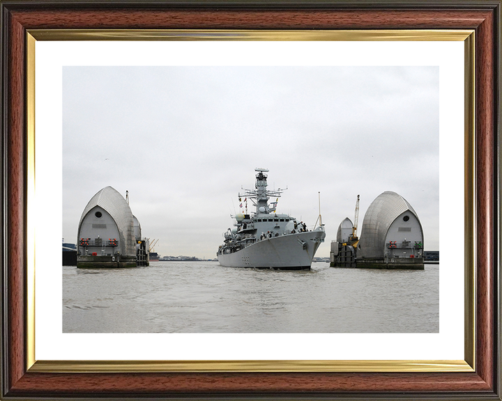 HMS Westminster (F237) Photo Print - Thames Barrier 2011 - Royal Navy Type 23 Frigate Hampshire Prints 10 x 8 Classic Frame Yes